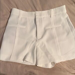Zara High Waist White Women's Shorts